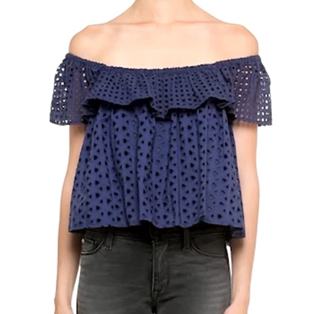 Rebecca Minkoff Celestine Eyelet Ruffle Top
